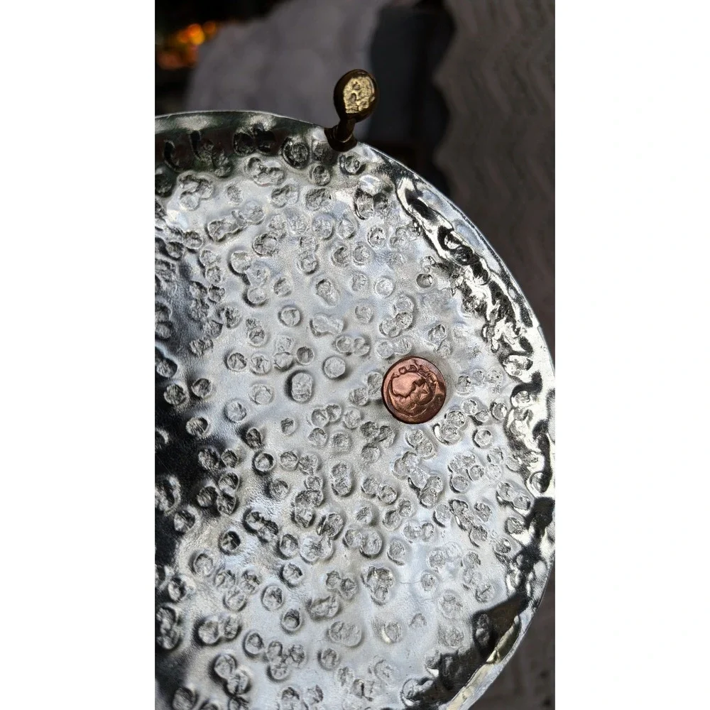 Lunacy Mary‎ Mundy Vintage Butterfly Pill Box Hammered Mixed Metal Trinket Case
